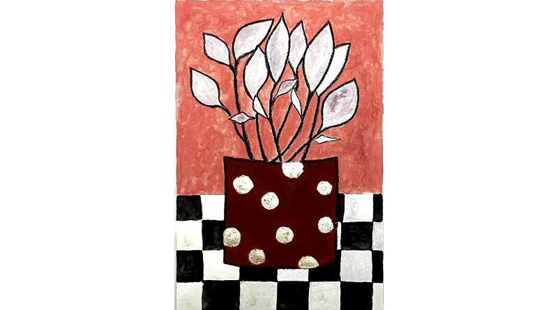 Silberblätter in Vase