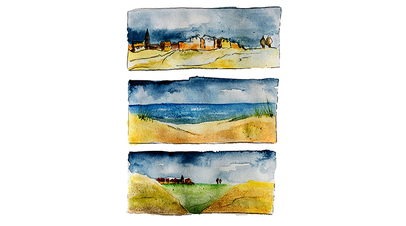 Drei Mal Strand